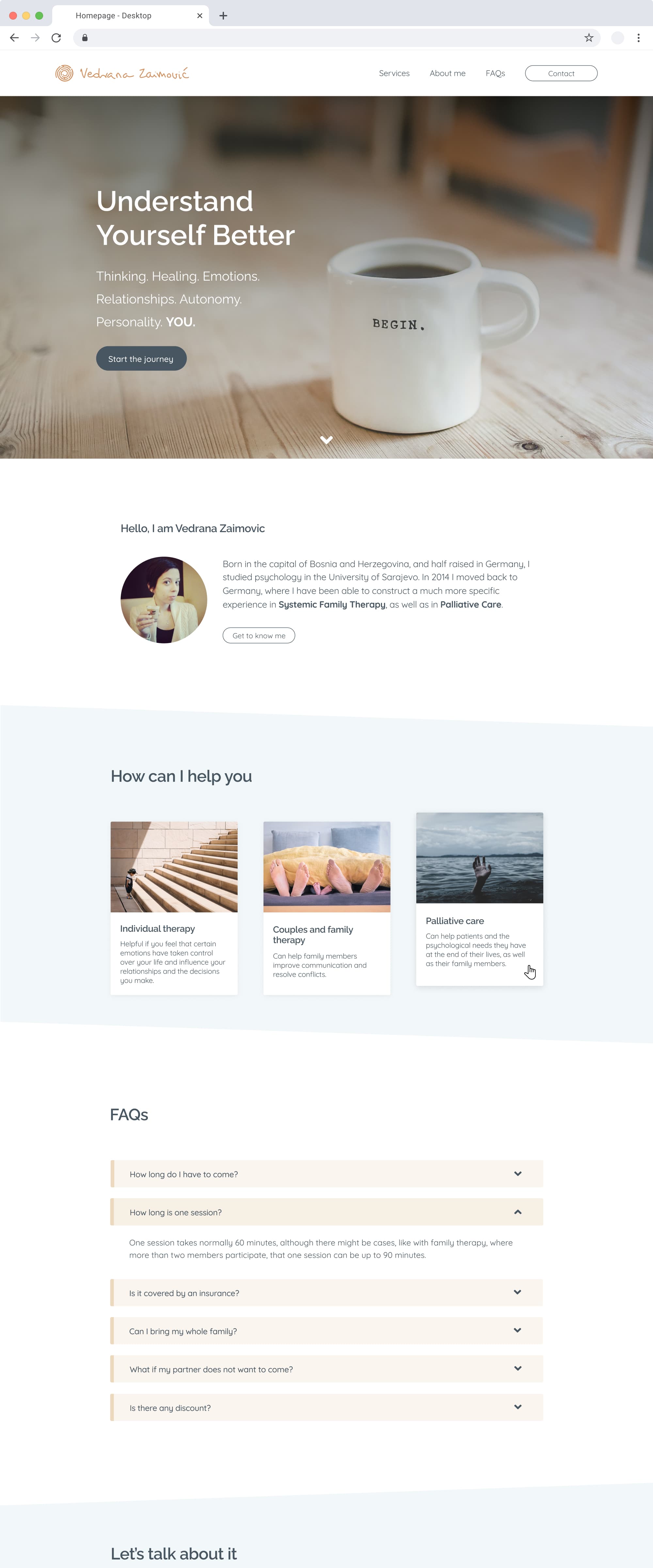 Vedrana Homepage Design — Desktop
