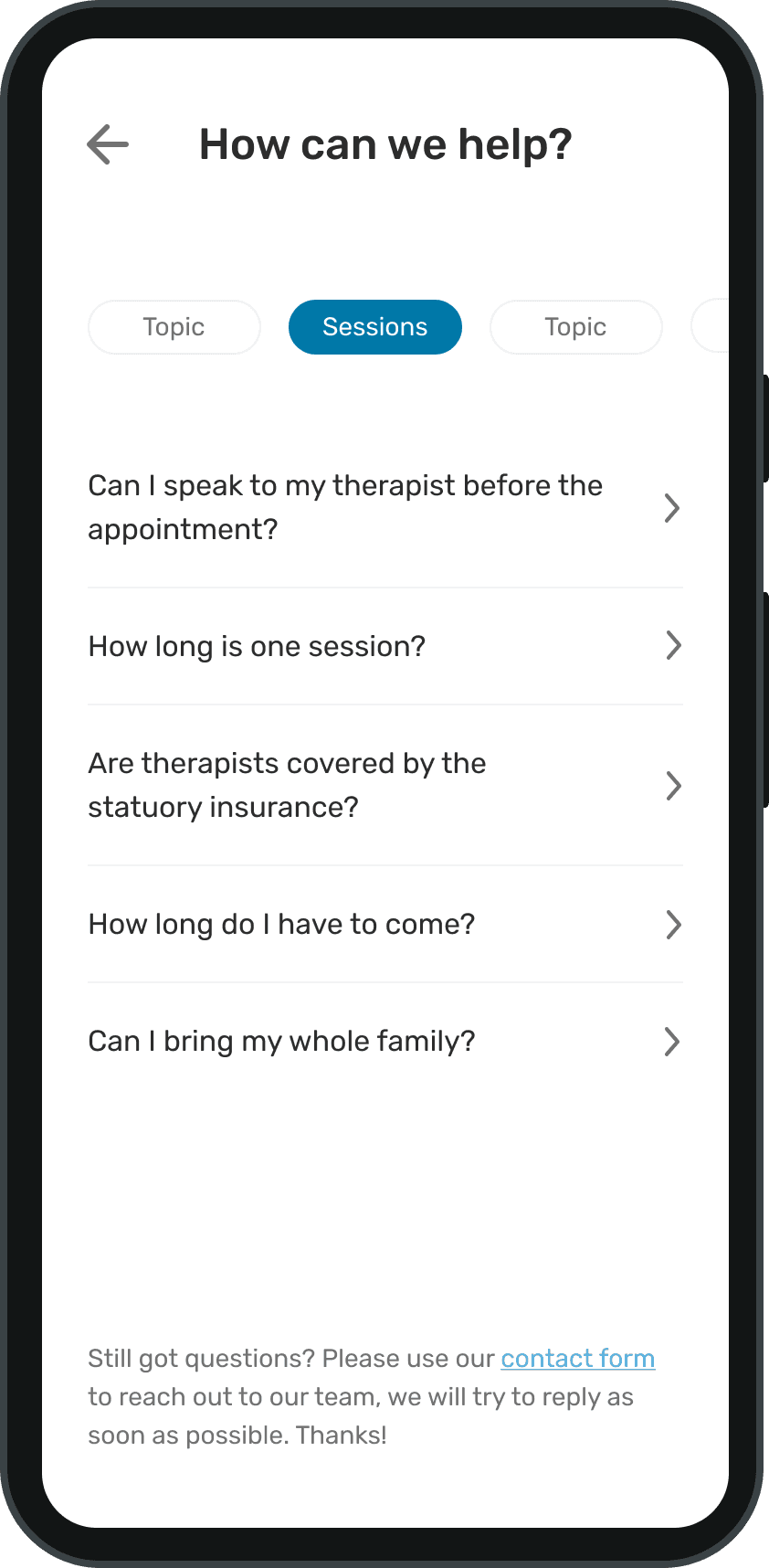 Camino UI Design Screens