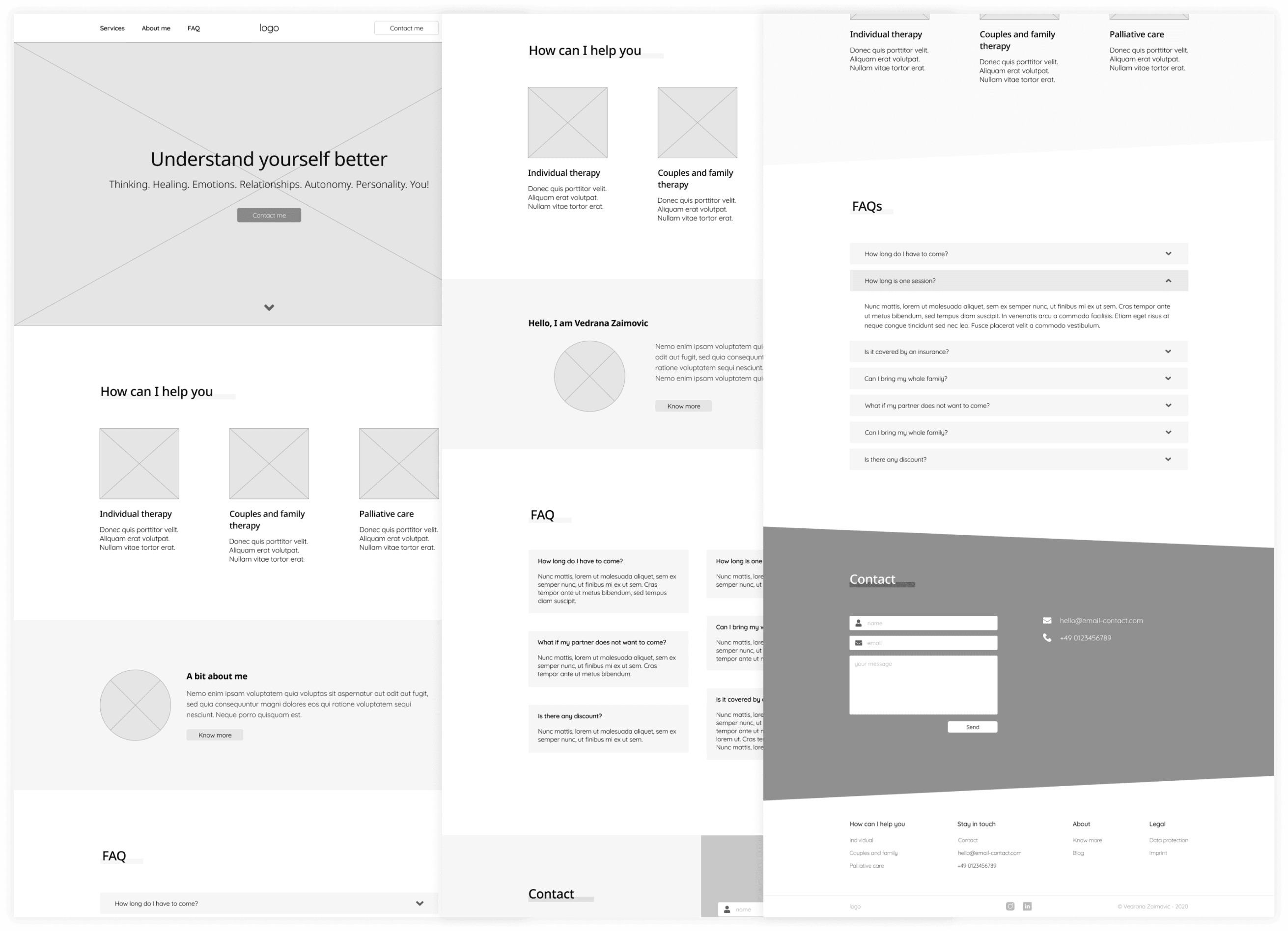 Vedrana Homepage Wireframe